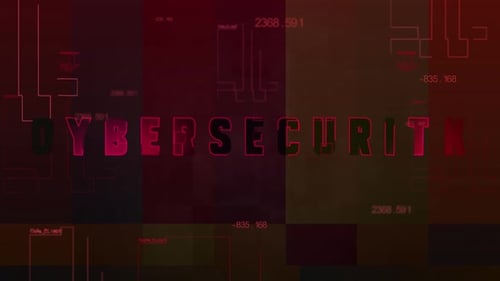 Futuristic Cybersecurity Text Reveal with Digital Glitch Effect