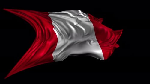 Realistic Waving Flag of Peru Animation