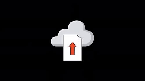 Animated Cloud File Upload Glass. Cloud Storage Concept Video - Transparent