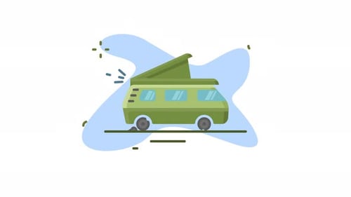 van vehicle icon animation seamless looping motion graphic video