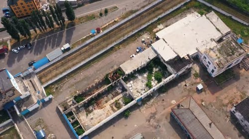 Top View of an Old Deserted Roofless Buidlings