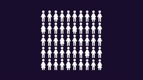 Animated Population Infographic with People Icons