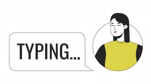 Animação de digitação da pessoa do usuário