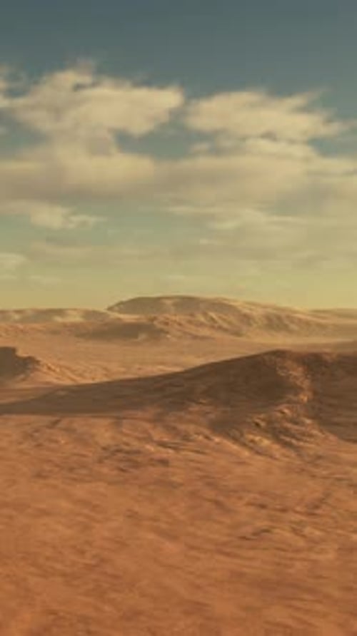 Sunset Over the Sand Dunes in the Desert
