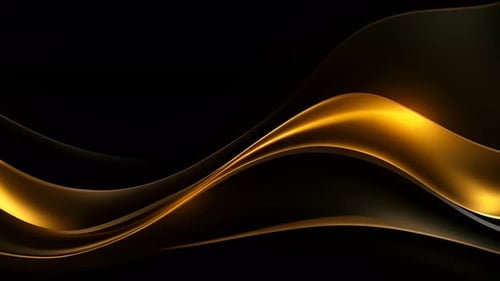 Abstract Golden Fluid Waves Motion Background