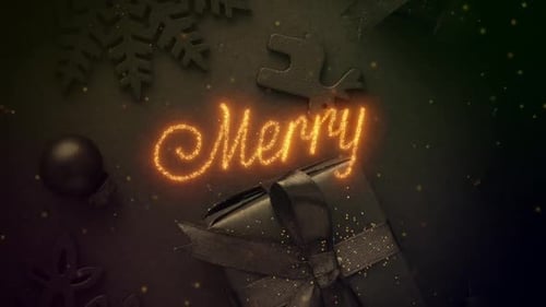 Merry Christmas Glowing Glitter Title Reveal