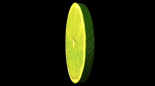 Realistic 3D Lime Slice Seamlessly Rotating Loop