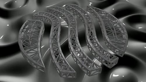 Abstract Geometric Truss Sphere Motion Background