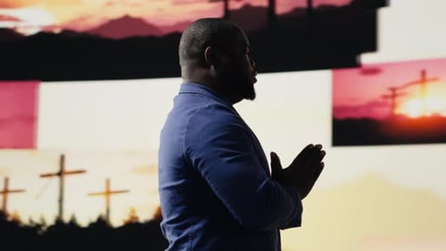 Young Adult Embracing the Presence of Jesus with Eyes Closed in Calm Reflection