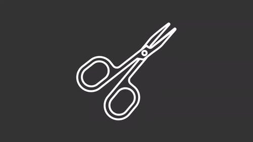 Manicure scissors white animation