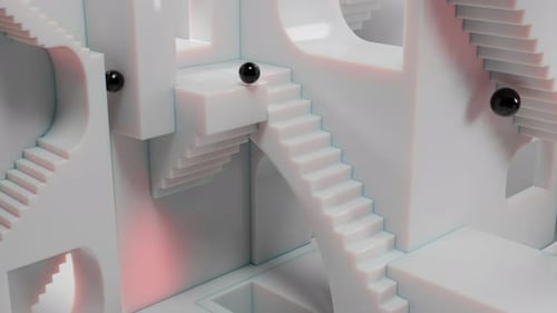Slide Balls Stairs Loop 3D animation