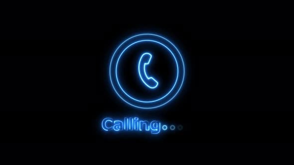 Call icon. call icon animation. glowing technology neon line call icon ...