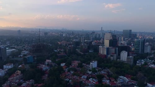 Drone footage of Mexico City during the afternoon in Latin America