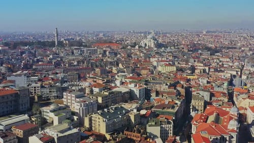 Aerial view of Fetih area in Istanbul, Turkiye.