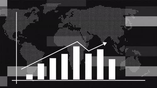 Animated Global Progress Bar Chart with Dotted World Map Background