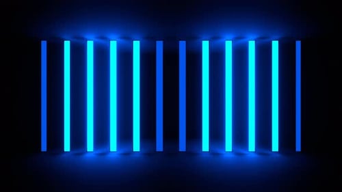 Blue Neon Lights Wall Background Vj Loop In 4K