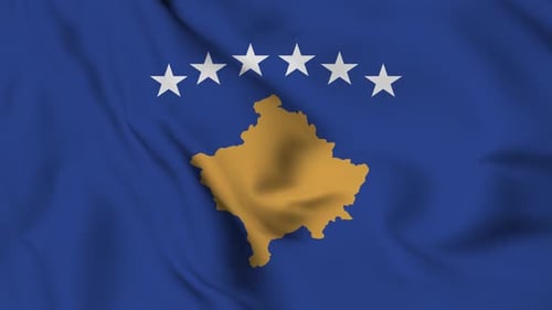 Wehende Flagge des Kosovo