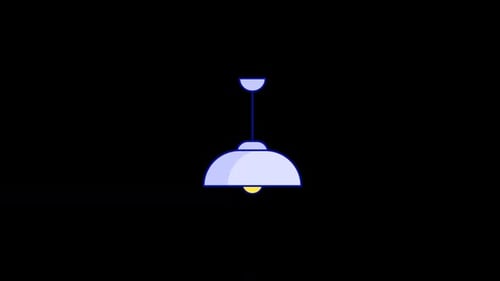 Flat Design Lamp Illuminating with Subtle Sway Animation