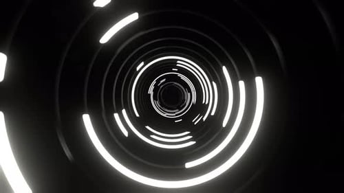 White Abstract Neon Vortex In Infinite Fantasy Tunnel Background Vj Loop In 4K