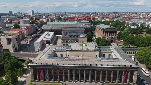 Aerial view of Altes Museum in Berlin , Germany
