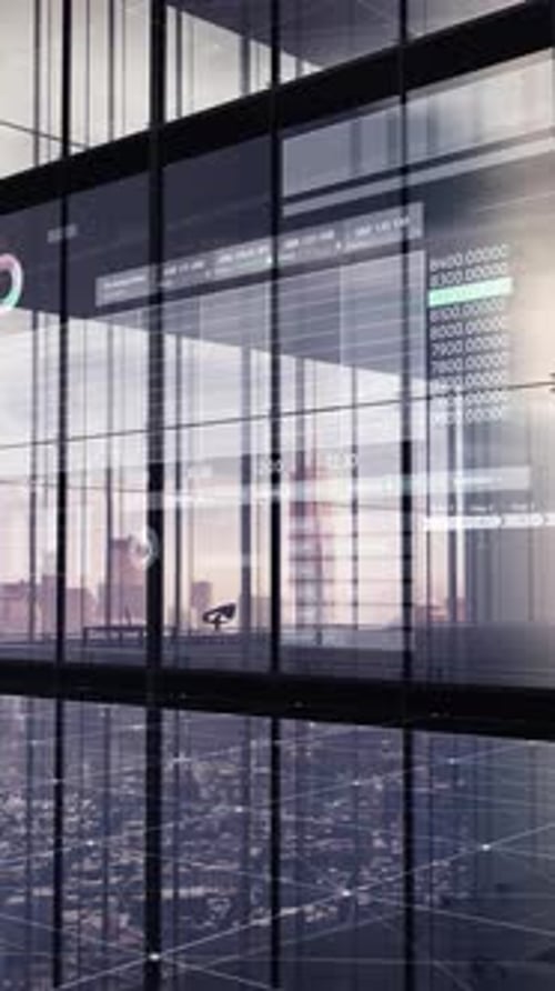 Exchange Data and Trading Against the Background of a Skyscraper