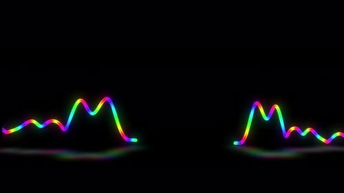 Audio Neon Music Equalizer Animation, Digital Multicolored Equalizer Technology Background, Glowing
