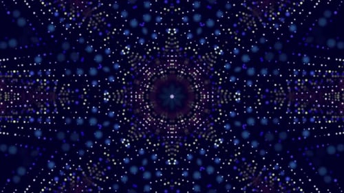 Abstract Glowing Dots Kaleidoscopic Loop Background