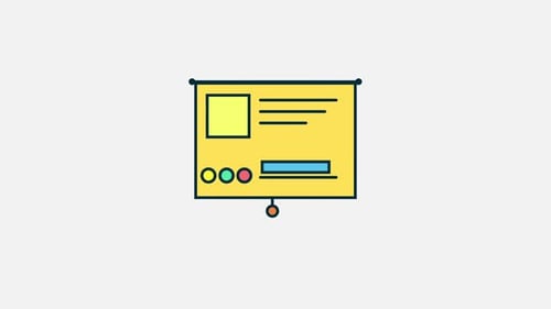 Flat Design Animated Projector Screen Icon