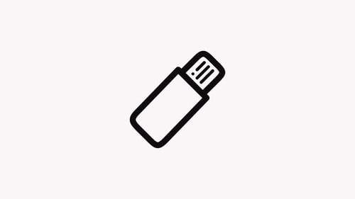 Animated Minimalist USB Drive Icon Reveal