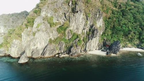 Aerial Drone Shot of High Mountain Covered with Tropical Forest Tropical Landscape Travel Concept