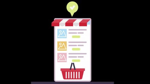 Shopping online with Phone Alpha Channel