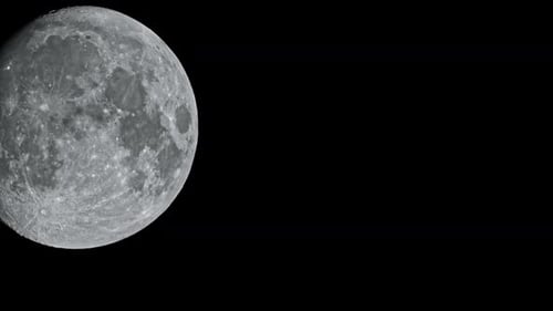 Detailed Moon Orbiting in a Black Night Sky