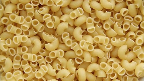 Close-Up of Uncooked Elbow Macaroni Pasta