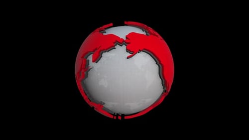 Geometric 3D Earth Globe Rotation Animation