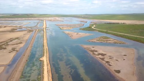 Aerial view of wetlands in the south of Spain.