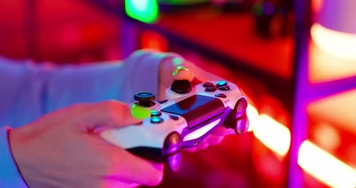 Joystick In Girl Hands