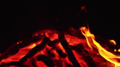 Burning Flames of Fire with Dark Background