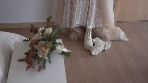 Wedding Dress and Platform Shoes