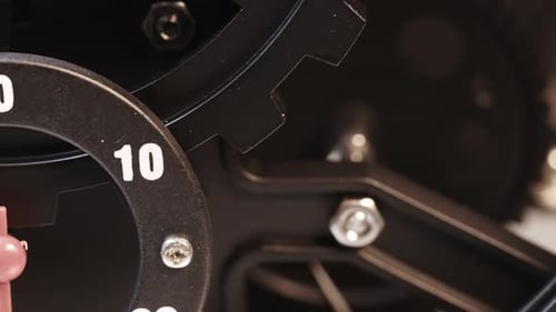 Clock Gears Turning in Slow Motion Close Up