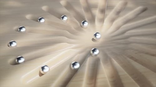 Background Featuring an Optical Illusion Where Balls Appear to Move in a Straight Line Forming a