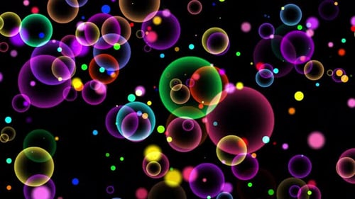 Colorful Rainbow Bubbles Floating Background Loop