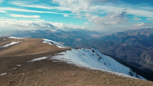 aerial view of the mountains and sky
