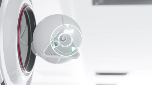 Futuristic Robotic Camera in Modern Setting