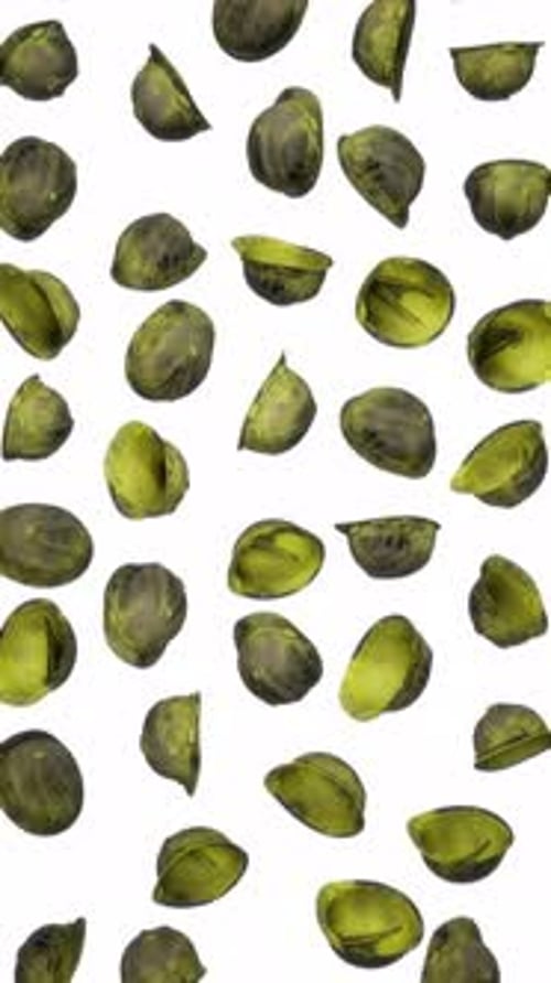 Falling Green Olives Seamless Loop Background Animation