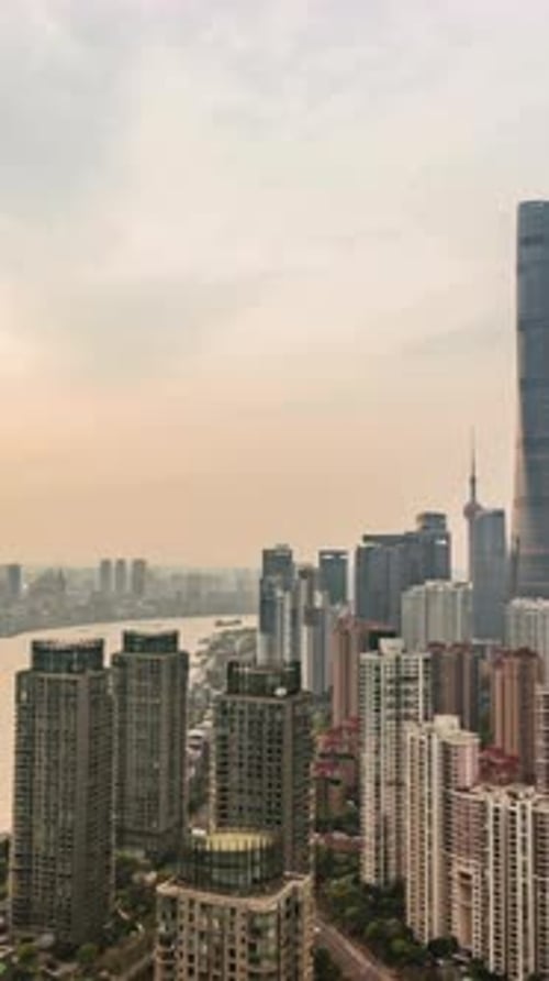 Vertical View Of Shanghai Cityscape, China