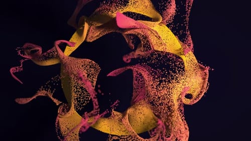 3d Abstract Background Particles Moving