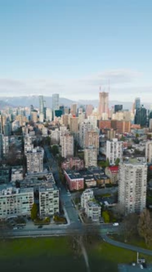 Aerial View of the Skyscrapers in Downtown of Vancouver Canada