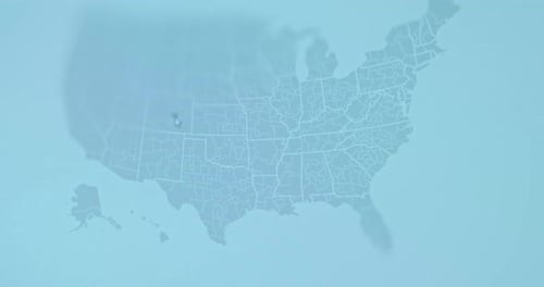 Digital US Map with Interactive State and Region Highlights