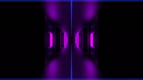 Purple And Blue Reverse Endless Mirrors Strobe Tunnel Background Vj Loop In 4K