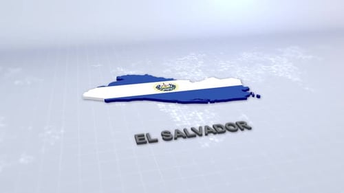 El Salvador 3D Map and Flag Reveal Animation